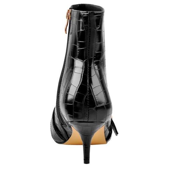 Onlymaker Pointed Toe Stone Pattern Kitten Heel Single Strap Booties EU 42/US 11 - Picture 3 of 16